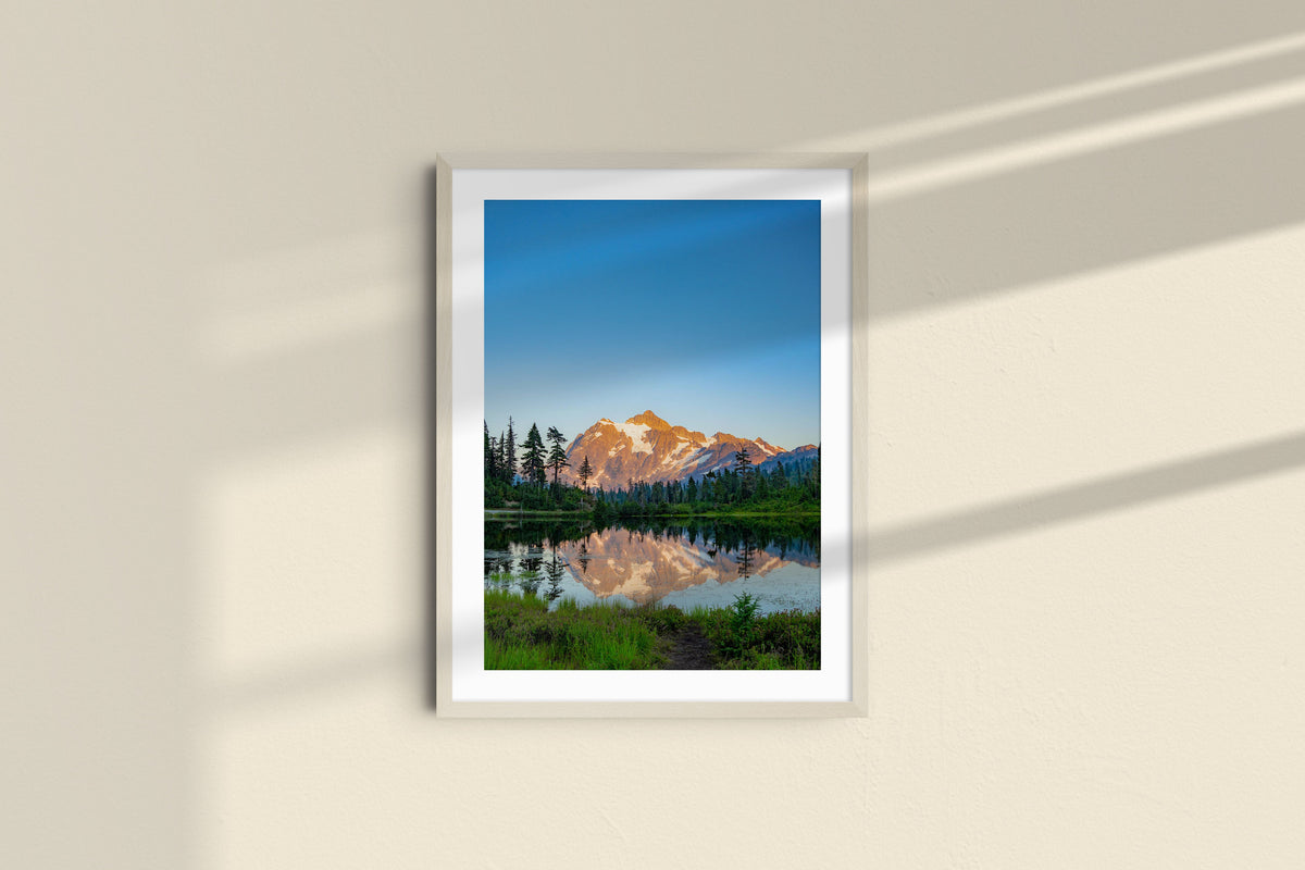 Mount Shuksan Summer, natural frame with mat
