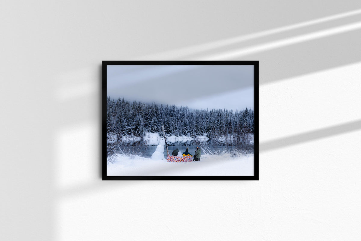 Winter Solitude in a black frame without mat