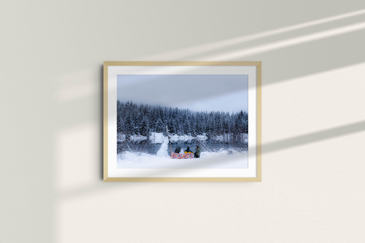 Winter Solitude in a natural frame with mat