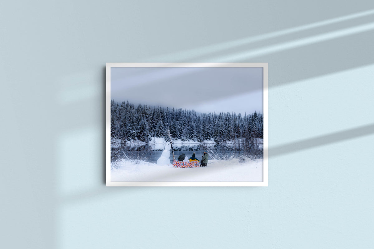 Winter Solitude in a white frame without mat