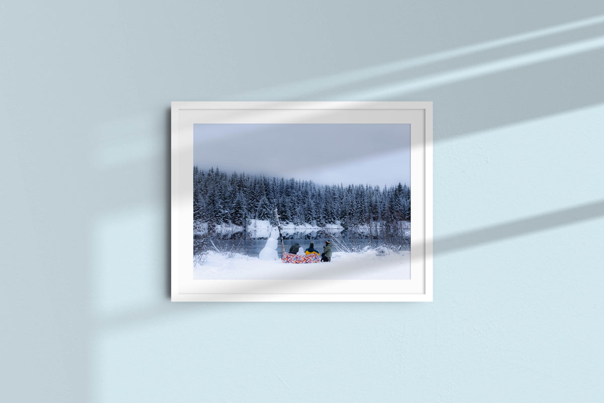 Winter Solitude in a white frame with mat