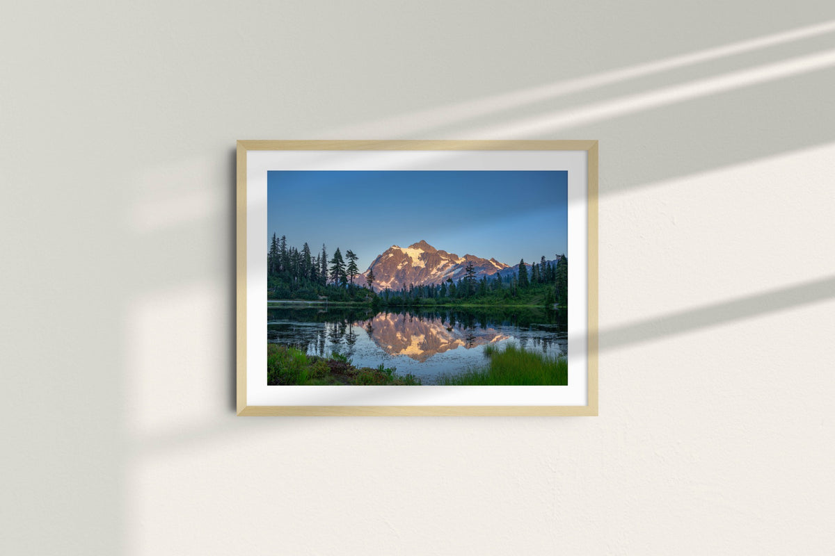Mount Shuksan Landscape – natural frame with mat