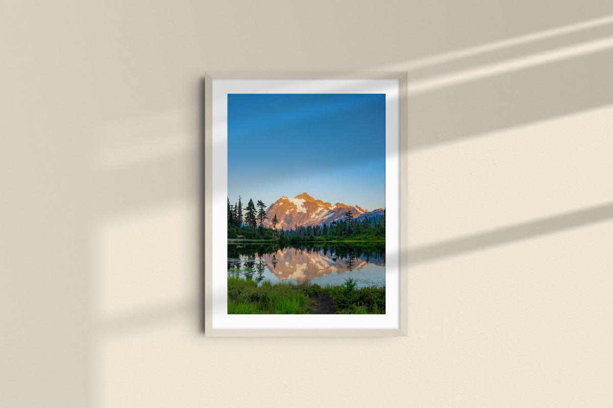 Mount Shuksan Summer, natural frame with mat