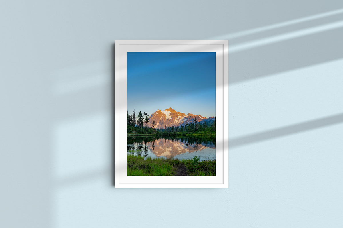 Mount Shuksan Summer, white frame with mat