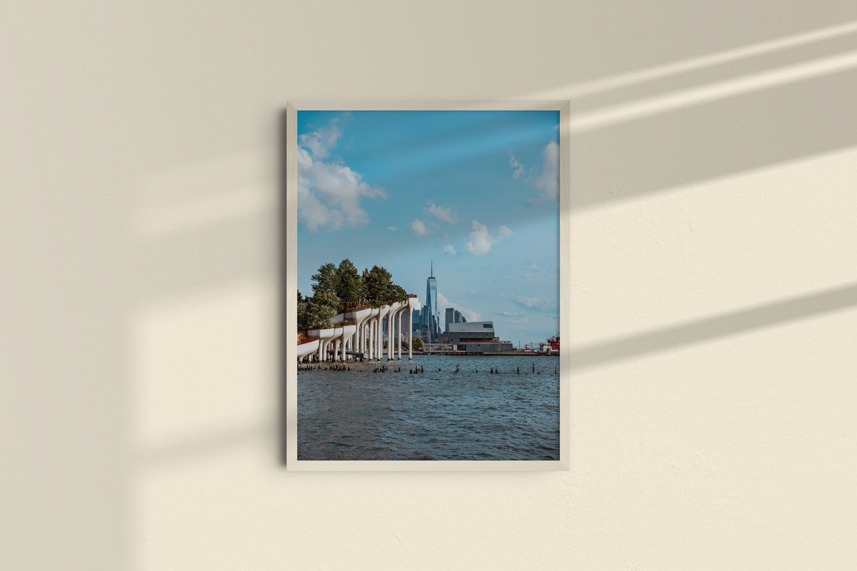 One World Trade Center from the Hudson, natural frame without mat