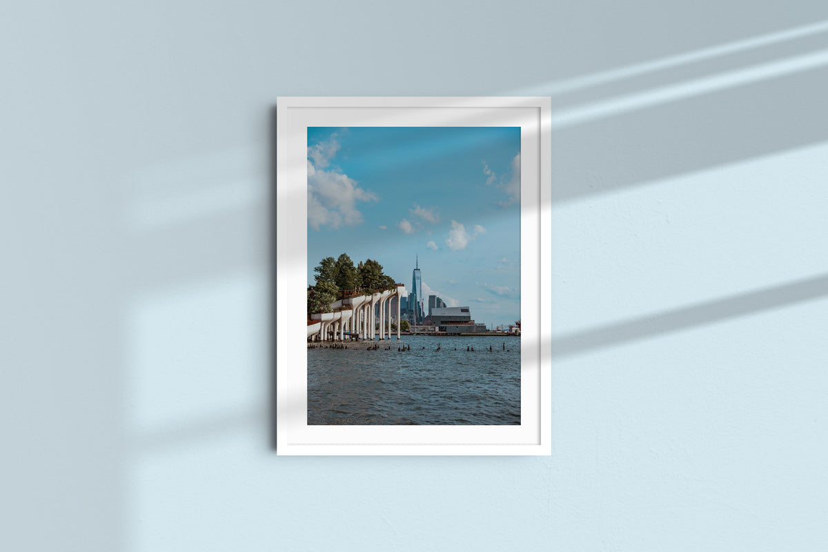 One World Trade Center from the Hudson, white frame with mat