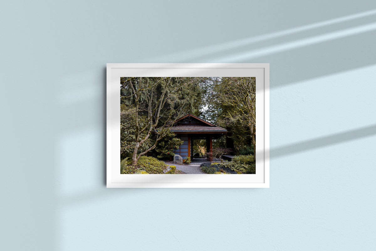 The tea house, white frame with mat