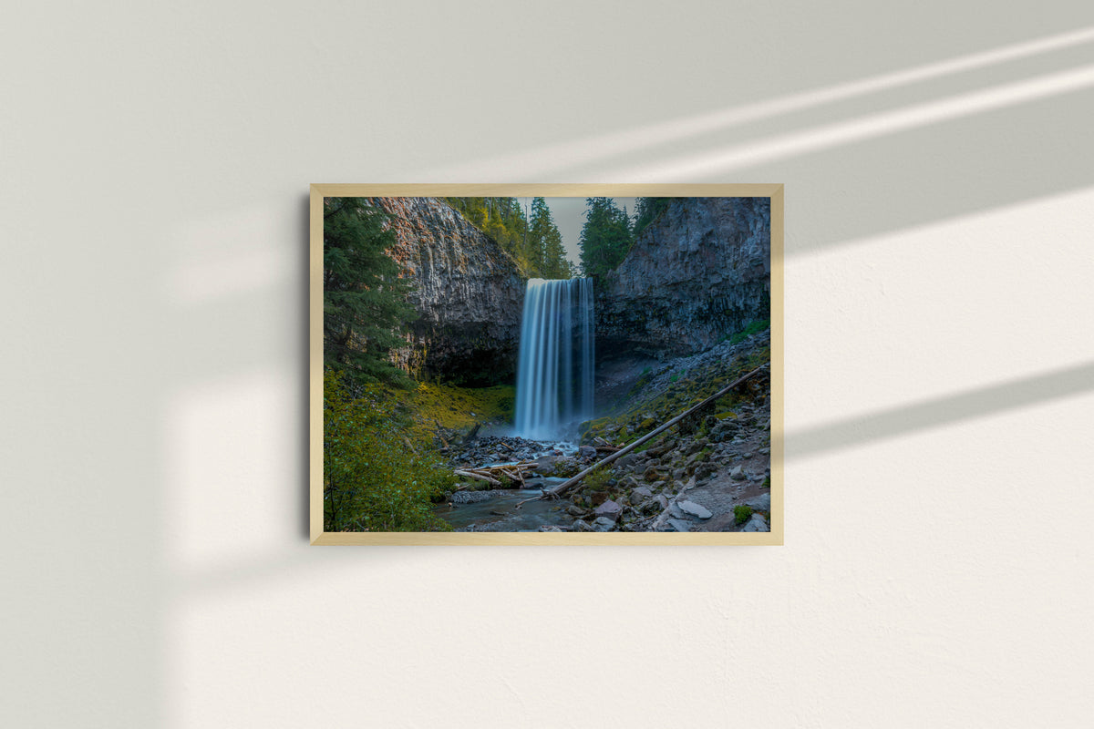 Waterfall in the woods - landscape, natural frame without mat