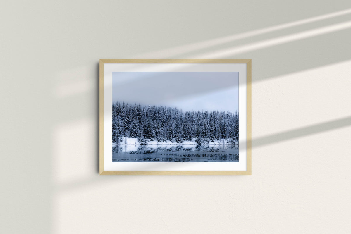 Winter Reflection – natural frame with mat